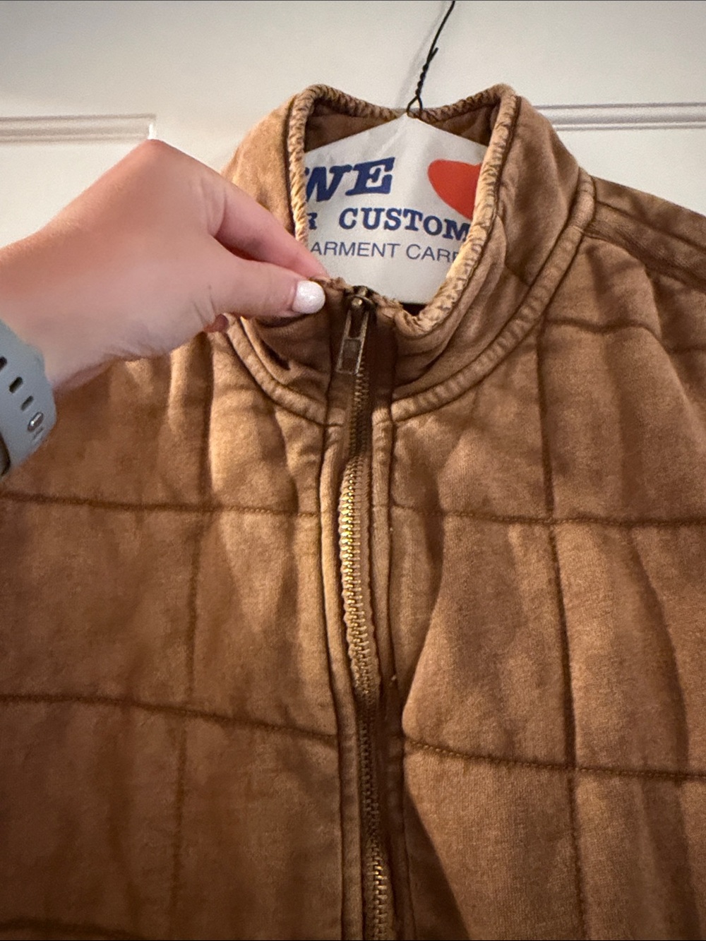 Free People Quilted Tan Brown Jacket - Picture 4 of 6
